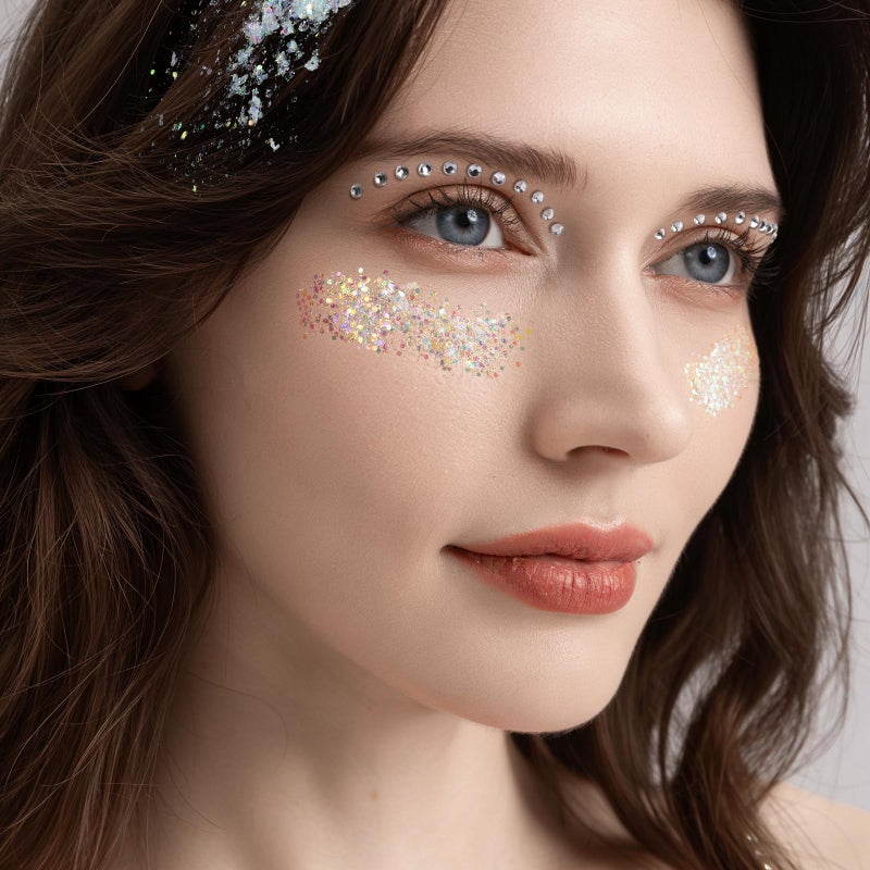 YGDZ Starfish Seashell Hair Clip, 4PCS Mermaid Hair Accessories, Face Body Glitter, Face Gems for Mermaid Costume, Mermaid Outfit for Women, Girls - Image 3